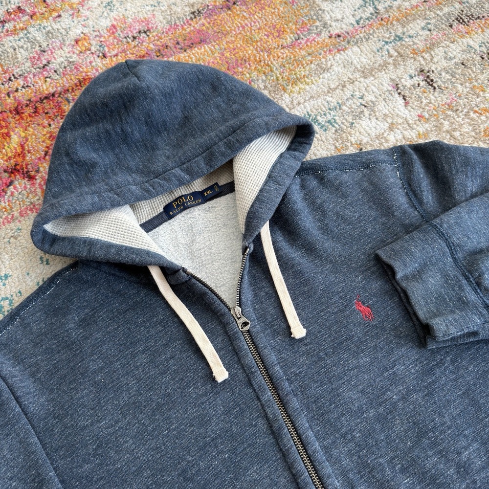Polo Ralph Lauren Waffle Lined Full Zip Hoodie Mens XXL